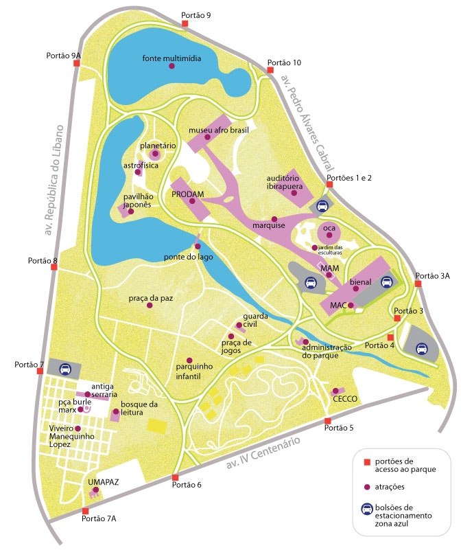 Mapa Parque Ibirapuera 