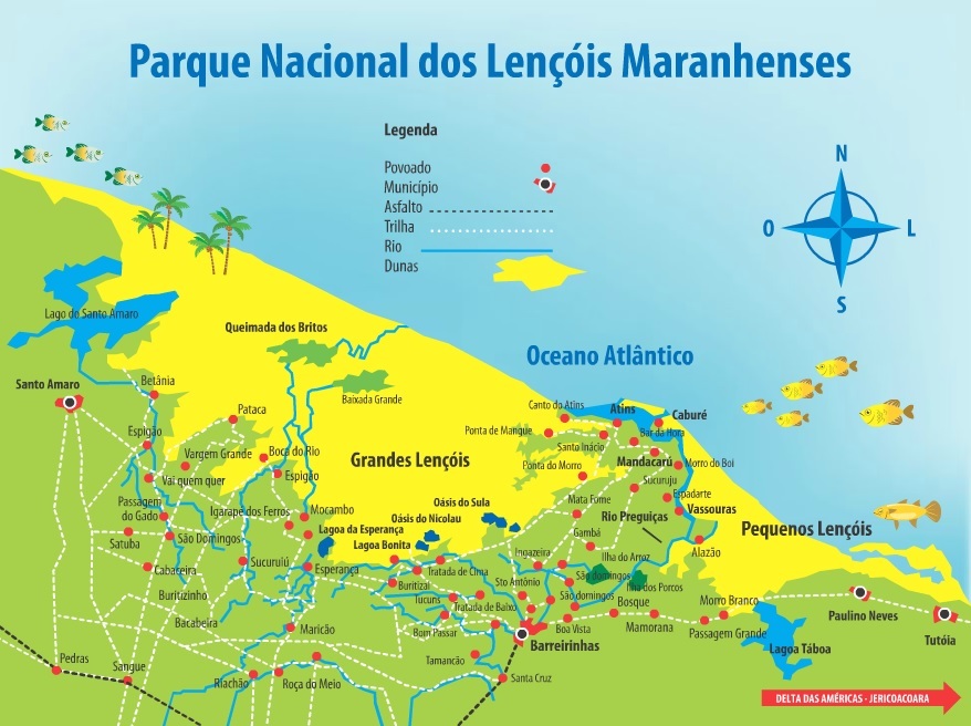mapa lencois maranhenses